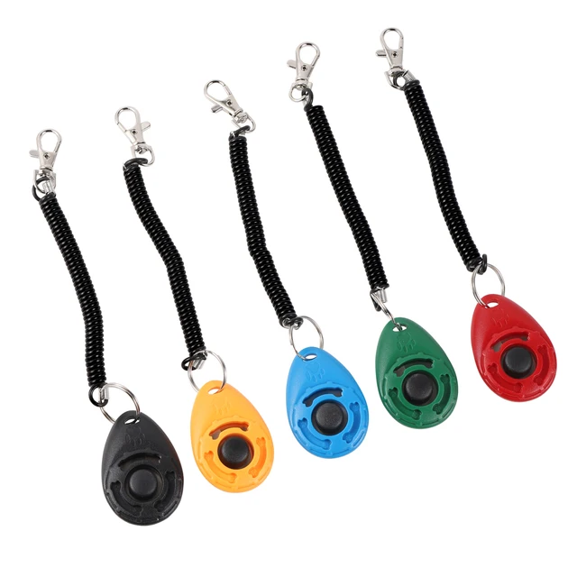 Dog Training Clicker Pet Cat Plastic New Dogs Click Trainer Aid Tools Adjustable Wrist Strap Sound Key Chain Dog Supplies 3