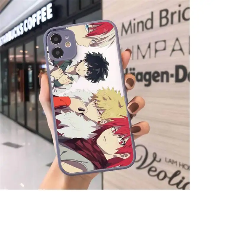

Anime My Hero Academia Phone Case matte transparent For gray iPhone 7 8 x xs xr 11 12 pro plus max mini Clear Funda