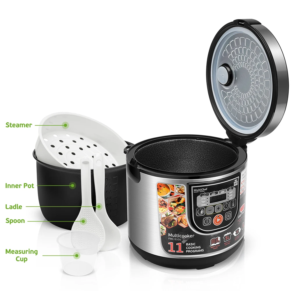 

Multicooker Rice Cooker 11 in 1 DIY Functions Soup Stew Porridge 5L Electric Rice Cooker Cooking Pot Food Steamer ForMe FMC5101