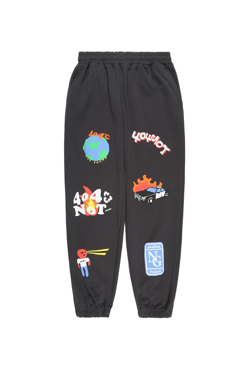 Cartoon Print Sweatpants Men Women High Quality Kanye West Pants Cotton Season Series Trousers Pocket | Мужская одежда