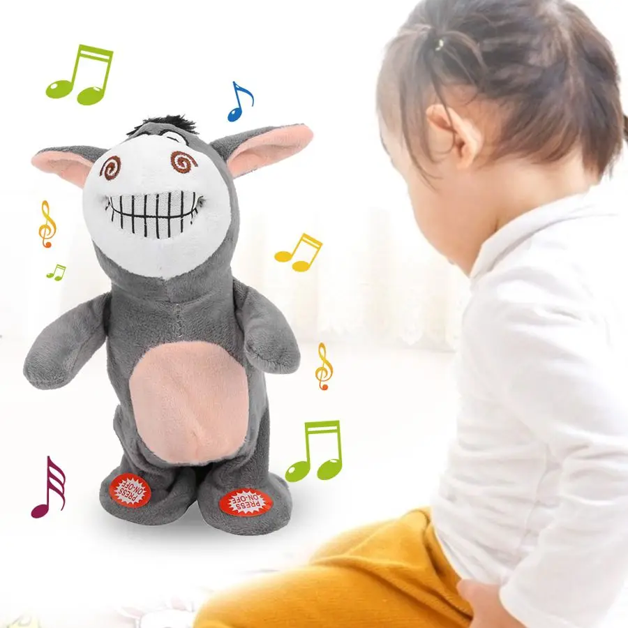 Интерактивный Электрический говорящий плюшевый Ослик игрушка Электронные