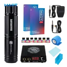 Dragonhawk Strong Motor 4mm Stroke Tattoo Pen Machine Mini LCD Power Supply Set  7pcs Ink Pigment Mast Pro Cartridge Needle Kit
