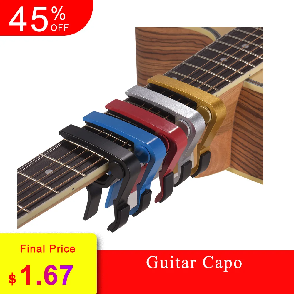 Быстросменная деталь гитарный Капо Зажим Алюминий сплав без посторонней помощи