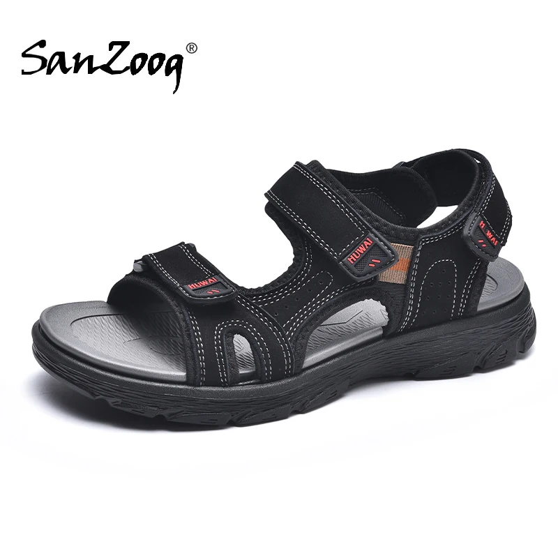 

Breathable Sandals For Men Outdoor Leather Summer Beach Shoes Fashion Handmade Sandalias Hombre New 2021 Dropshipping Suppliers