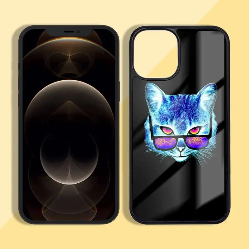 

cat cool cute Phone Case Silicone TPU+PC For iPhone11 12 mini Pro MAX 7 8 Plus X XR XS Samsung S20 10 9 8 Plus ultra
