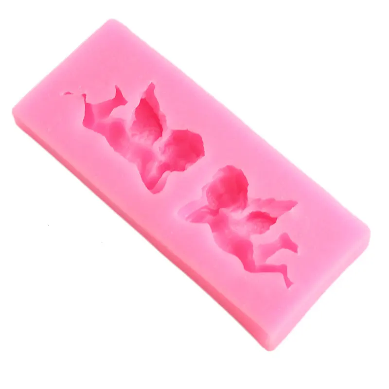 3D милый ангел Детские Силиконовые Формочки для кексов фигурки жениха и невесты