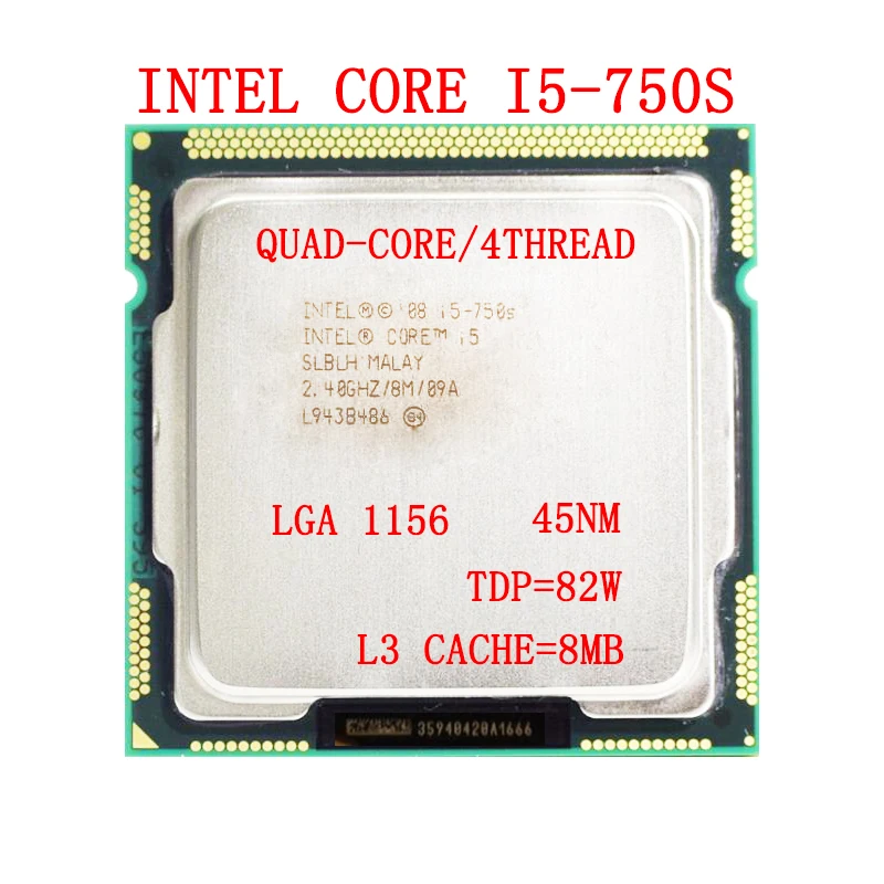 

Процессор Intel Core i5-750s Quad-Core CPU 2,4 GHz /8MB/LGA 1156