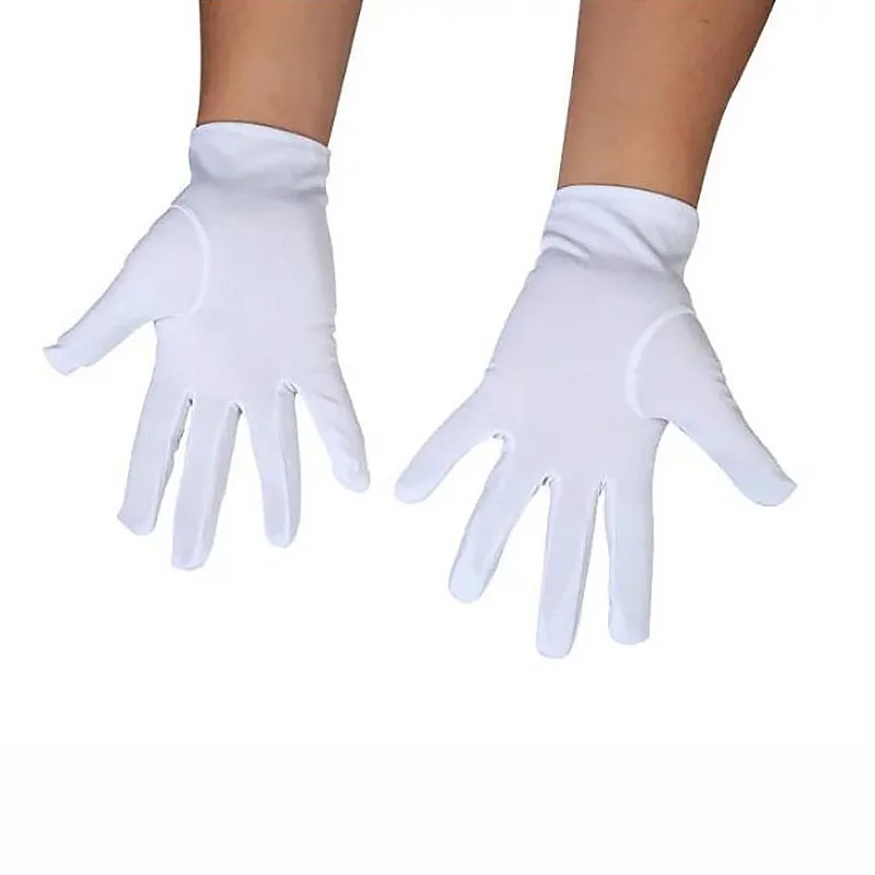 

1pair Three-strength White Labor Insurance Thin Etiquette Reception Wenwan Circling Parade Military Security Performance Gloves