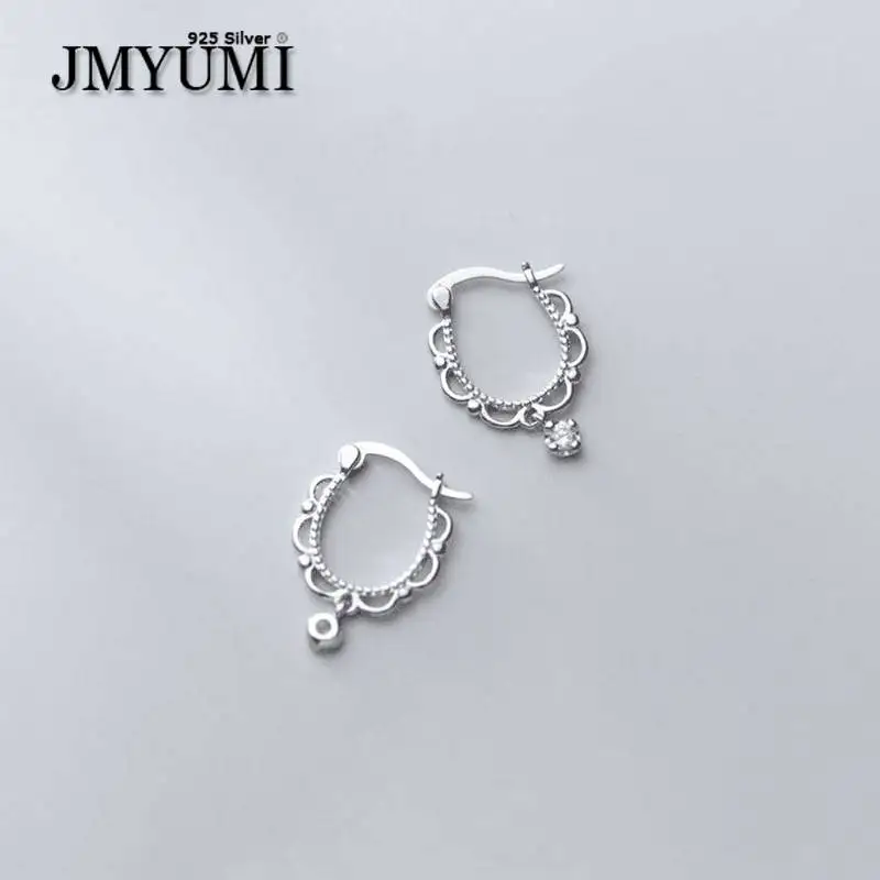 

JMYUMI 925 Sterling Silver Lace Tassel Shape Earrings for Women French Trendy Gold Plated Earring Jewelry