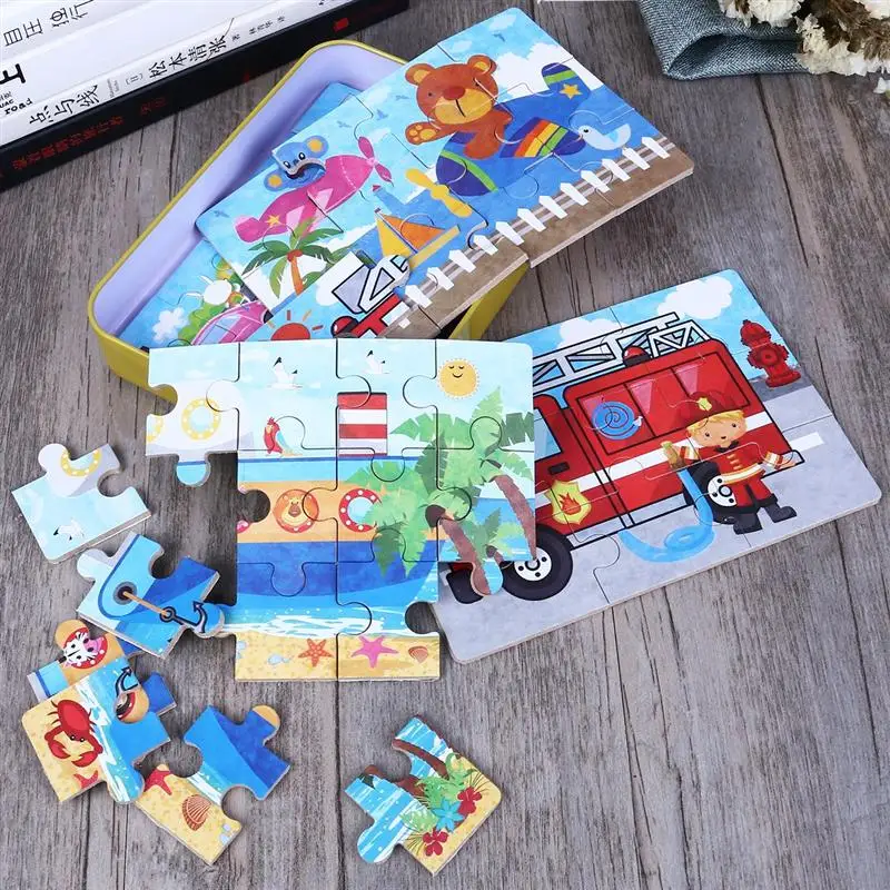 TOYMYTOY 4-In-1 Education And Learning Intelligence Toys Bus Ship Fire Truck Vehicles Animals Wooden Puzzles Jigsaw | Игрушки и хобби