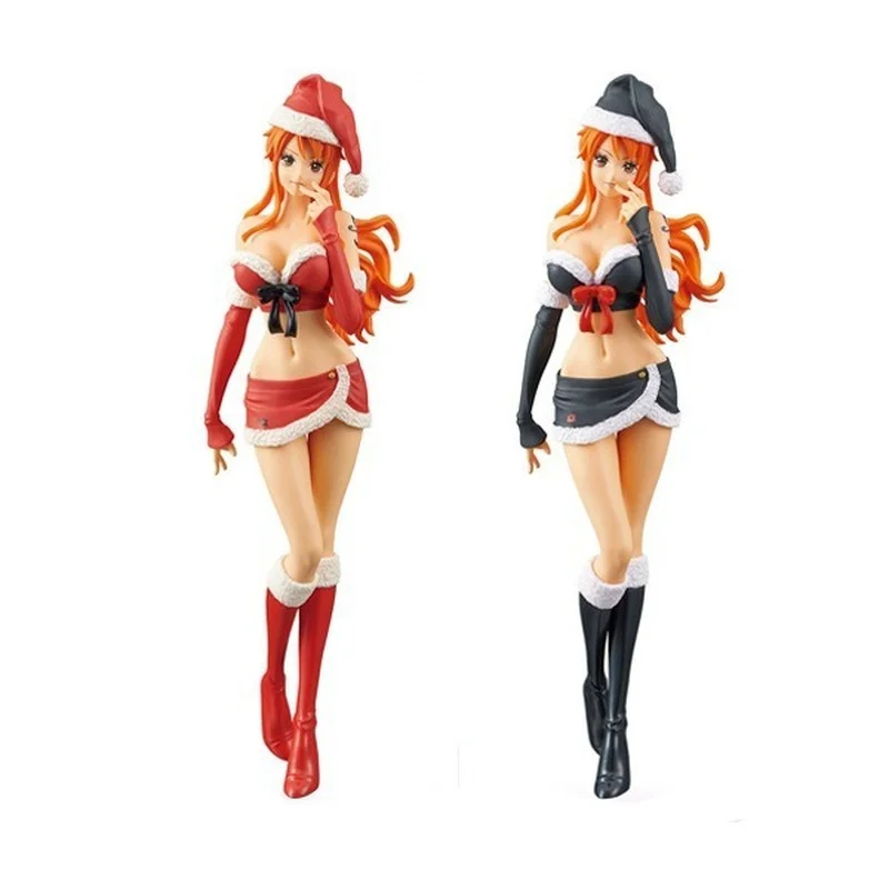 One Piece Christmas Nami Ornaments Luffy Zoro Sanji Chopper PVC Ornaments Action Figures Anime Figure Toys for Children Manga 17cm japanese anime one piece nami pvc action figure toys sexy girl 20th anniversary swimsuit nami figure collectible toys gift