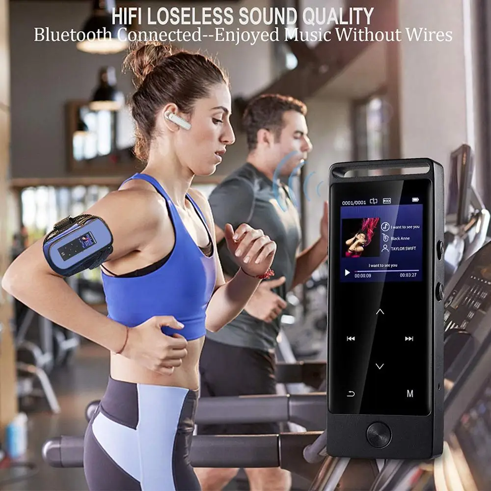 Mp3 плеер с Bluetooth портативный металлический мини HiFi музыкальный без потерь FM радио