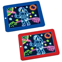 lcd writing drawing doodle tablet board pad with light 6pcs pens 10pcs graphics cards for kids birthday christmas gift