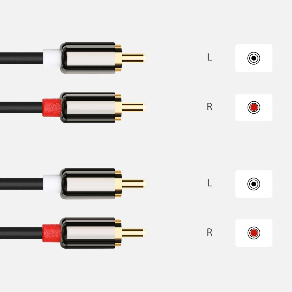 2RCA Аудио кабель L/R Стерео Джек 2 RCA к аудио адаптер Шнур 0 5 м 3 для домашнего
