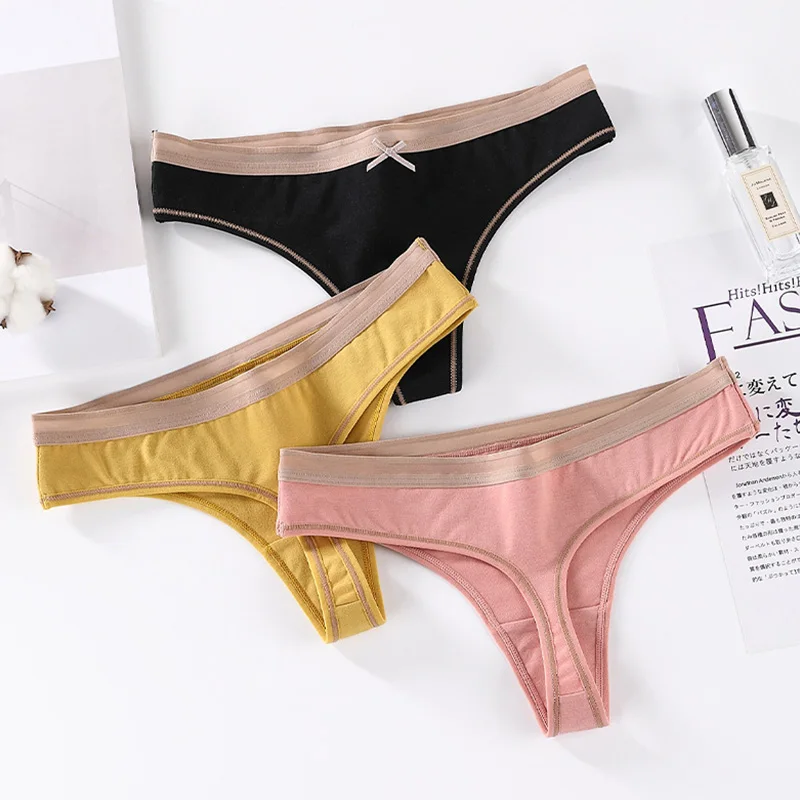

Women's Underpants Lingerie Cotton G-String Panties Comfortable Low-Rise T back Underwear Female Breathable Thong Intimate