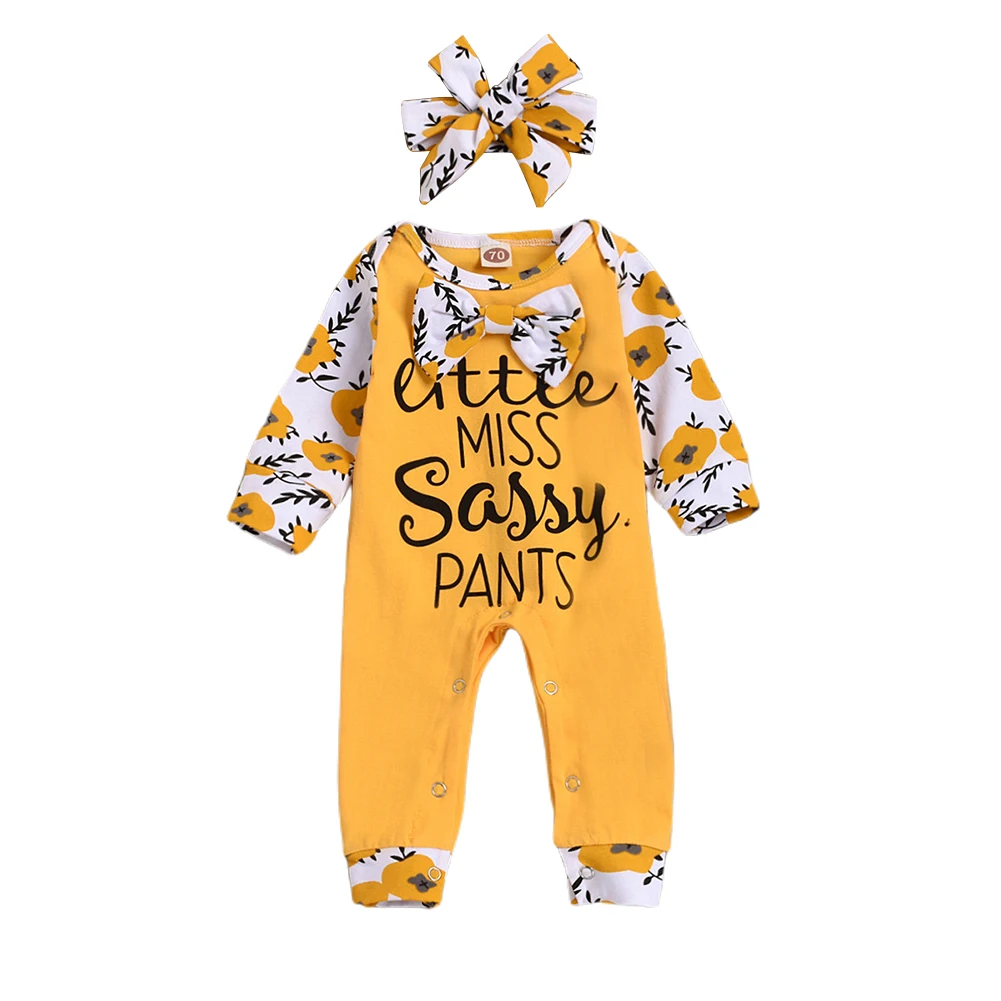 

Комбинезоны с длинным рукавом и повязкой на голову, с алфавитным принтом