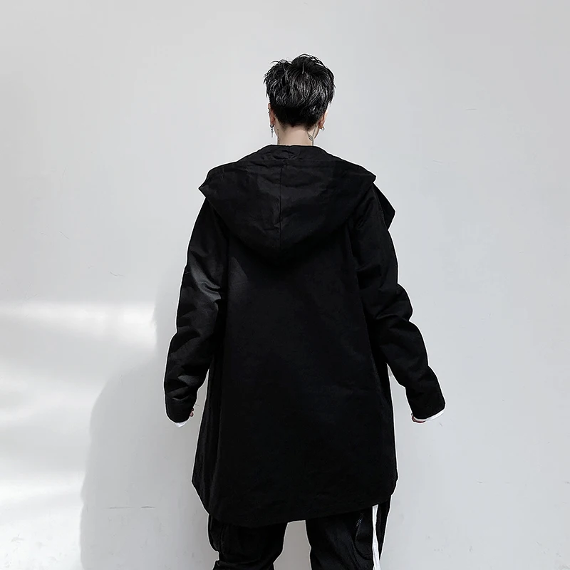Ветровка мужская средней длины на молнии с капюшоном | Мужская одежда