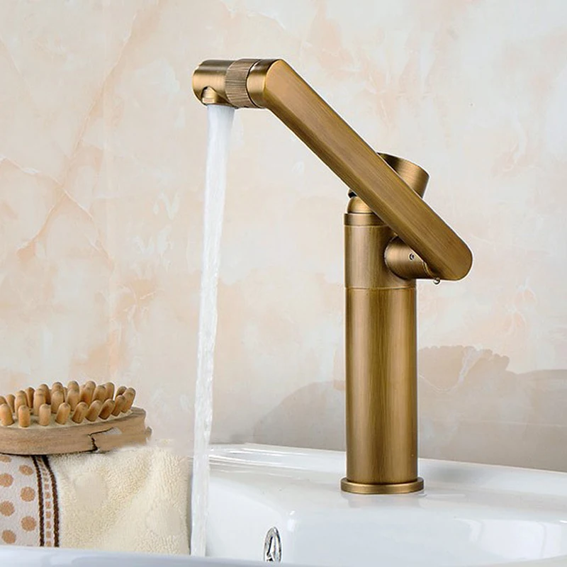 

Elegant Chrome/Black/ Brass Antique Bathroom basin Faucet Luxury Sink Mixer Tap Deck Mounted Hot&Cold Sink Mixer Tap Faucet