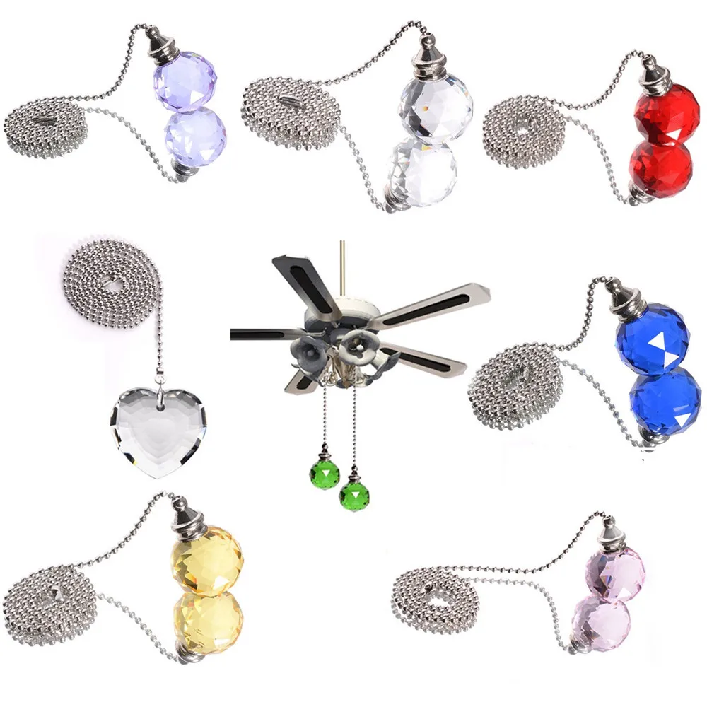

Colorful Crystal Ball Ceiling Window Hanging Suncatcher With Ball Chain Light Cord Fan Pull Handle Ball Pendant DIY Bead Curtai