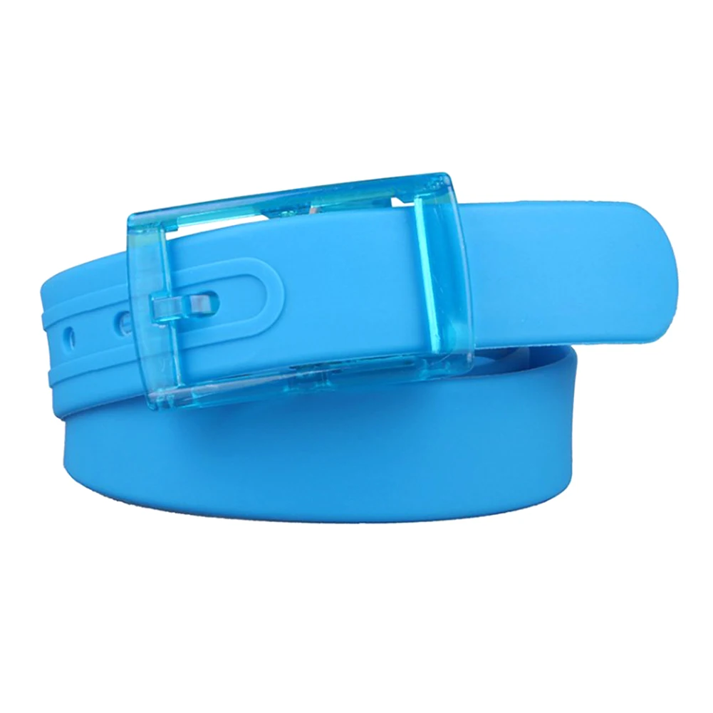 

1Pcs Women Men Silicone Waistband Plastic Candy Color Unisex Silicone Rubber Belts Fashion Adult Smooth Buckle Wasit Belt