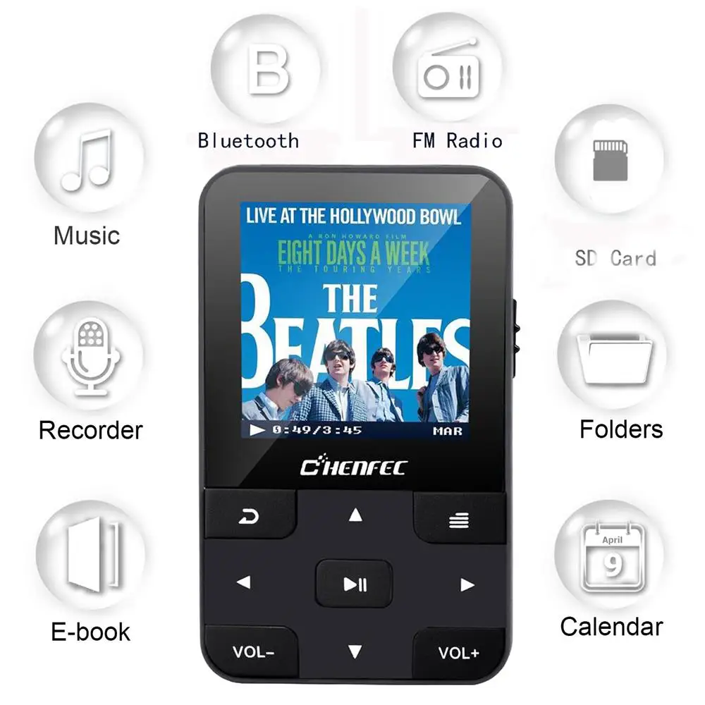 Мини Клип Спорт Bluetooth 4,2 MP3 плеер новая версия MP3 музыкальный плеер с FM, рекордер, поддержка TF/SD карты+ повязка на руку