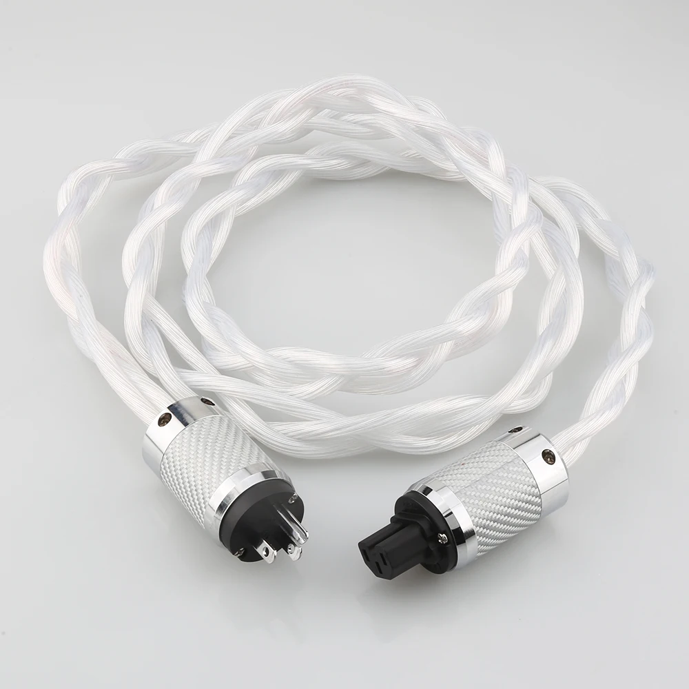 5N OCC single US & EU AC аудиоусилитель фильтр ЦАП HIFI серебристый силовой кабель из