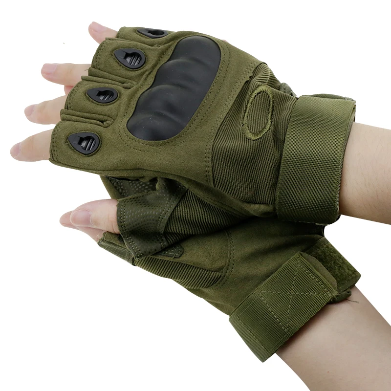 Уличные тактические перчатки спортивные с открытыми пальцами цифровой защитой