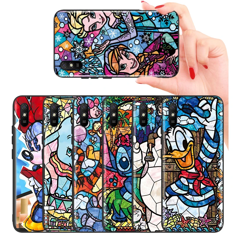 

Phone Case For Redmi 9i 9T 9A 9C 9 8A 8 GO 7 7A S2 Y2 6 6A 5 5A 4X Prime Pro Plus Disney retro color art Black TPU Cover