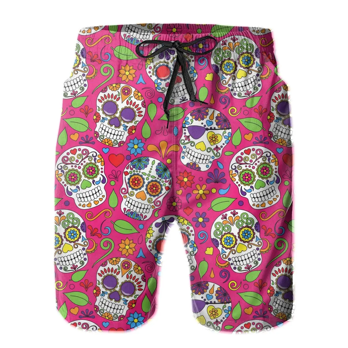 

Men Beach Shorts Quick-drying Men Swimming Trunks Day Of The Dead Sugar Skull Swimwear Swimsuit Beachwear Beach Bathing Shorts