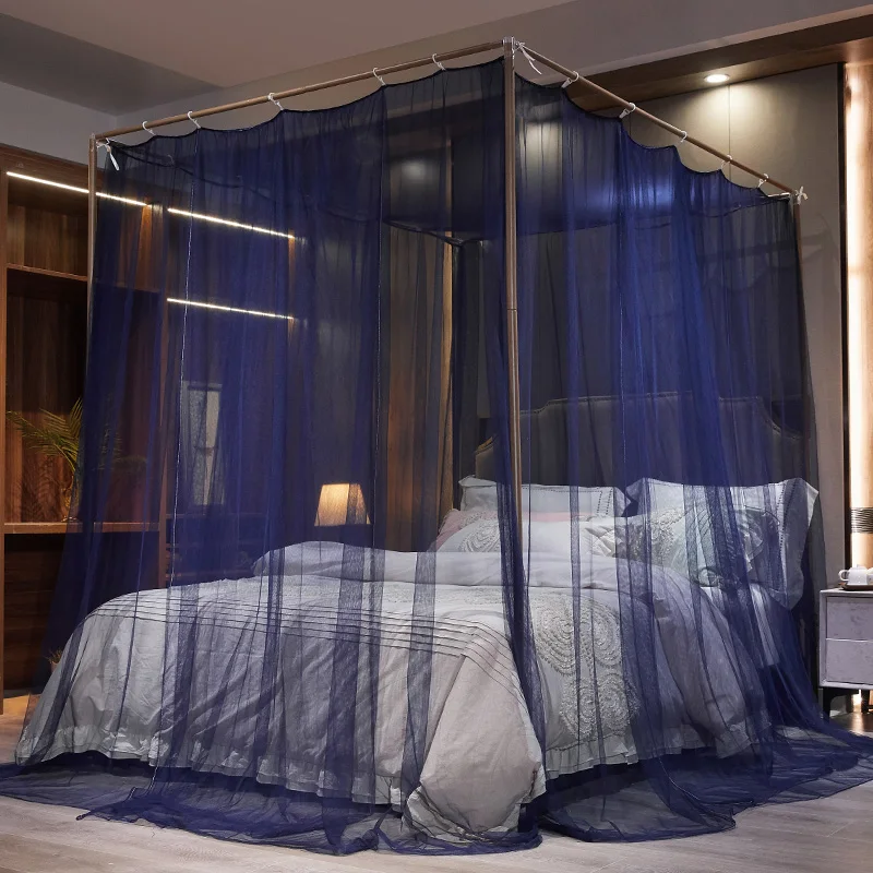 Dream mosquito net Four Corner Post cotton Canopy Bed Mosquito Net contain Wood grain frame for Twin Queen King | Дом и сад