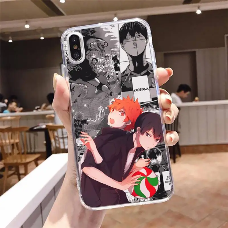 

haikyuu Boy comics poster Phone Case Transparent soft For iphone 5 5s 5c se 6 6s 7 8 11 12 plus mini x xs xr pro max