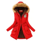 Куртка женская зимняя, красная, желтая, 17 цветов, 2021, осень, модная, приталенная, с бархатной подкладкой, для работы, из хлопка, CX1021