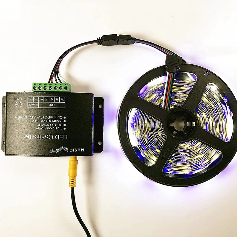 

RF RGBW 24-Key Music Controller (12 A) Suitable for 5050 3528 LED with Module RF Remote Constant Voltage Controller