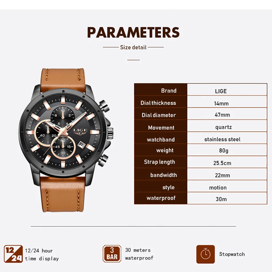 Relojes Hombre LIGE New Mens Watches Waterproof Man Clock Top Brand Luxury Army Military Retro Sport Male Quartz Watch Men Gift | Наручные