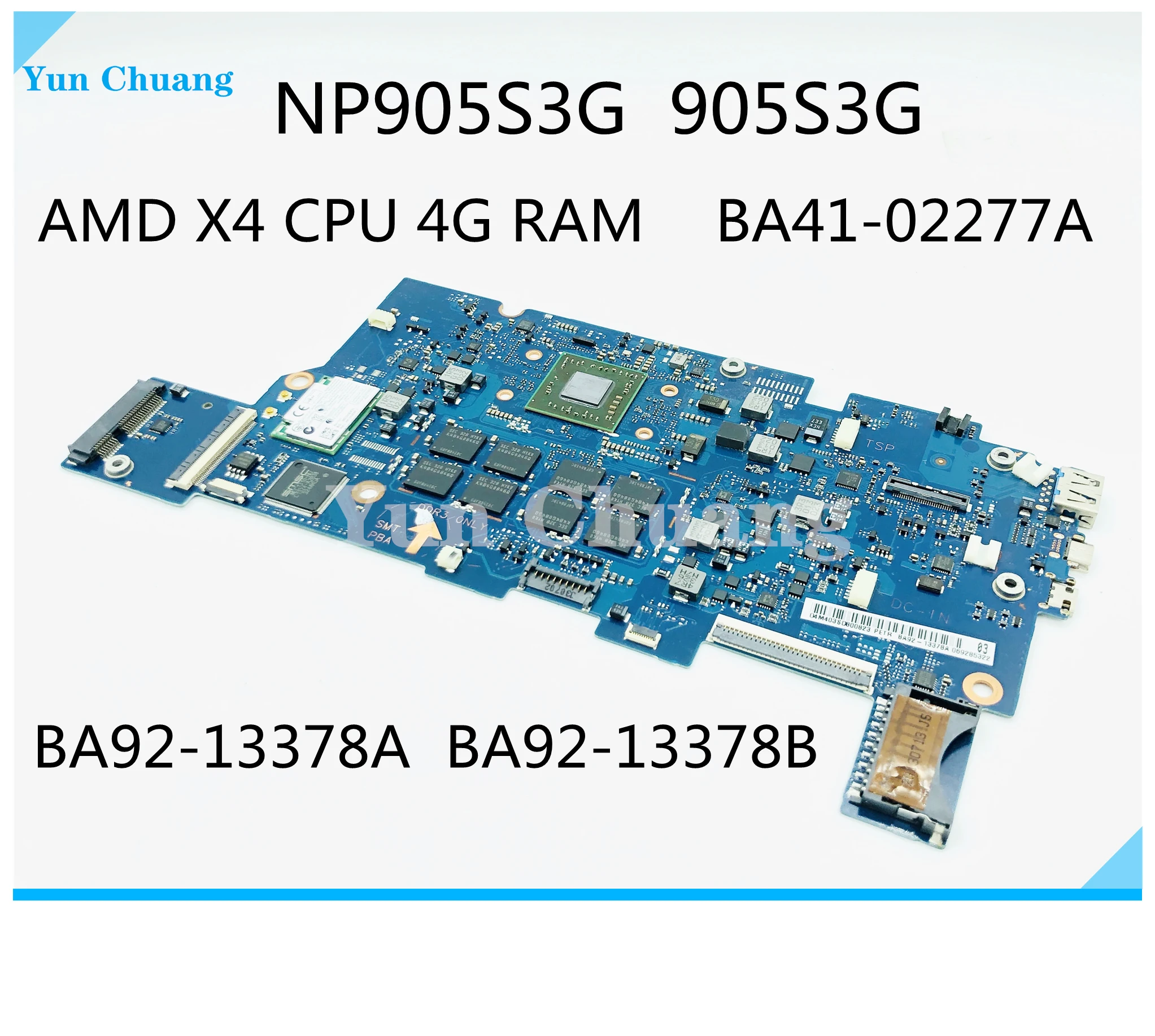 BA41-02277A BA92-13378A BA92-13378B для Samsung NP905S3G 905S3G ноутбук материнская плата AMD X4 ЦПУ 4Гб ОЗУ 100%