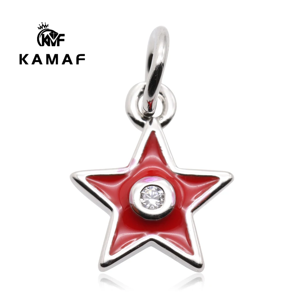 10 шт./упак. симпатичный стиль покрытием Циркон пентаграмма небольшой кулон для