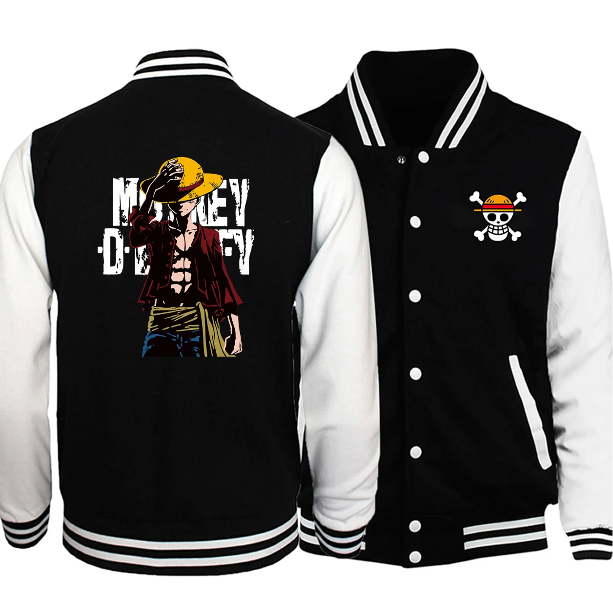 

Baseball Jacket One Piece Monkey D Luffy Japan Anime Hoodies Men 2019 Winter New Arrival Fashion Harajuku Coat Hip Hop Tracksuit