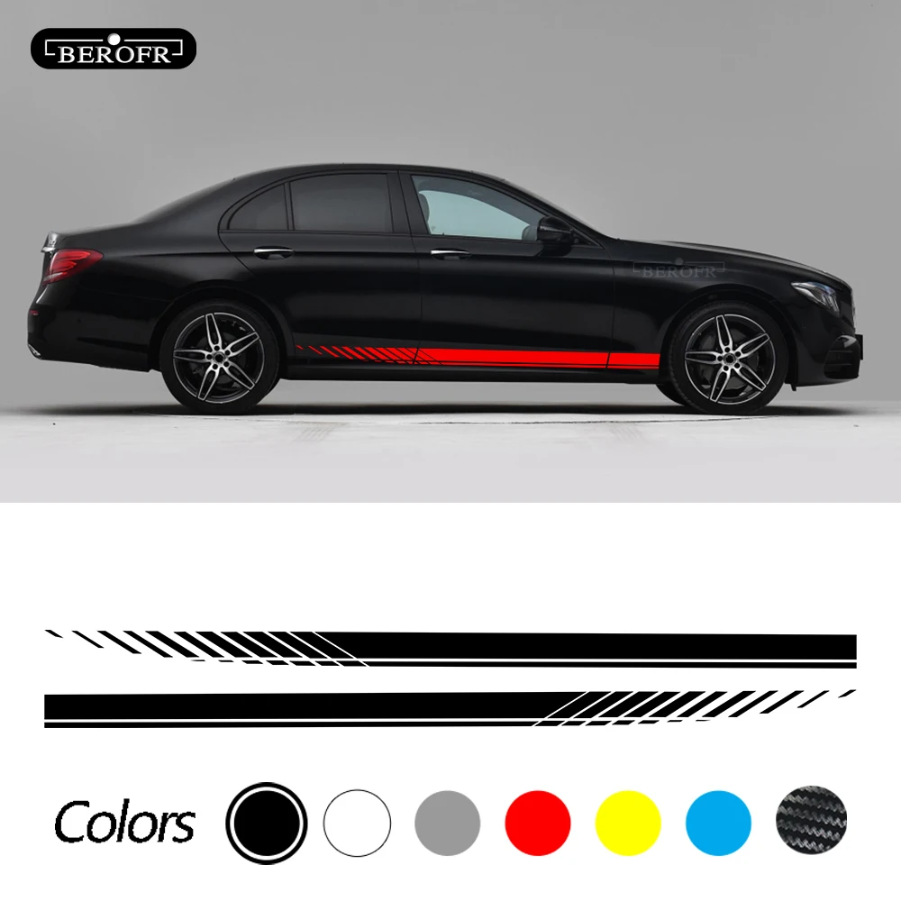

2Pcs Car Sticker Door Side Stripe Decal for Mercedes Benz E Class W212 E200 E300 E350 E220 W213 C238 C207 A207 E63 Edition 1 AMG