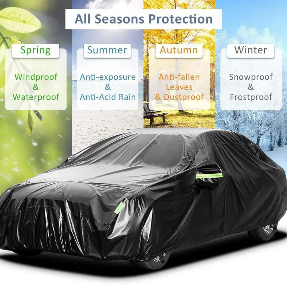 

Auto Supplies Durable Snow Cover Snowproof Car Cover 210T Car Sedan Car Cover Waterproof Car Protector With Reflective Strip