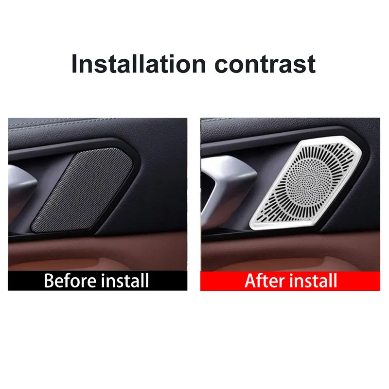 

For BMW X5 X6 X7 G05 G06 G07 2019-2020 Aluminum Alloy Rear Door Handle Speaker Cover Trim Interior Car Accessories