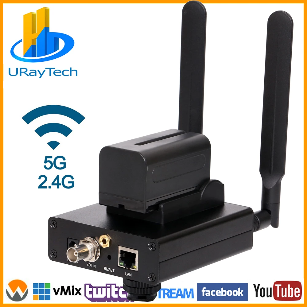 

HEVC H.265 H.264 HD 3G SDI к IP кодер SDI RTSP RTMP сто потоковый кодировщик HD-SDI 3G-SDI передатчик Поддержка Батарея для живых