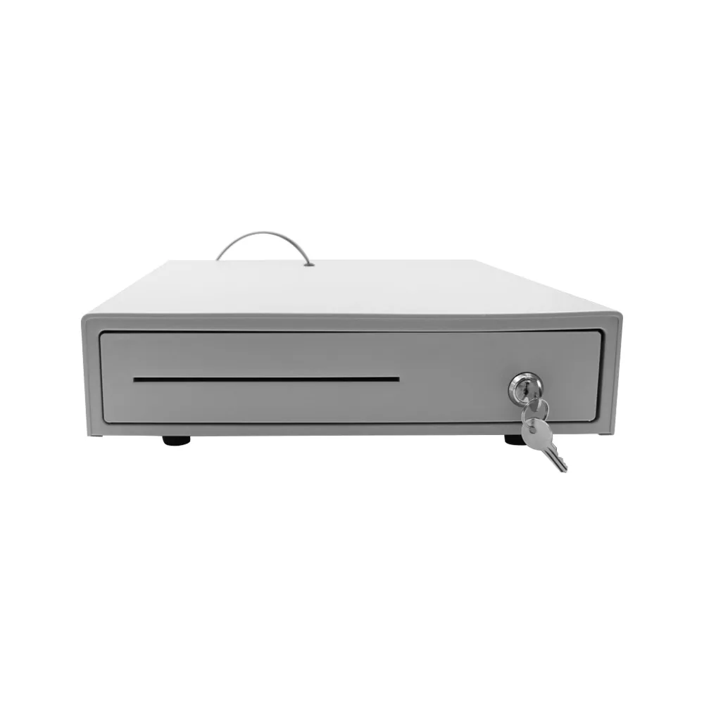 

Heavy Duty Cash Drawer Three-Gear POS Cash Register Drawers Cashbox with Money Tray and Lock RJ11 Interface Smart POS System