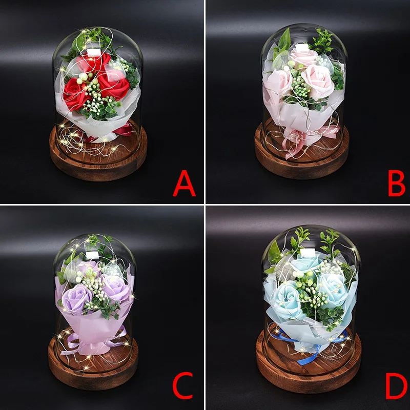 

ZL LED Enchanted Flower With Light &Red Roses Valentine's Day Gift Best Romantic Surprise For Girlfriend Wife Women Bouquet