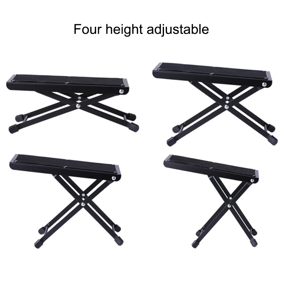 

Metal Folding Guitar Footstool Rest Anti-Slip Stand Height Adjustable Foot Rest Stand Footboard for Musical Instrument