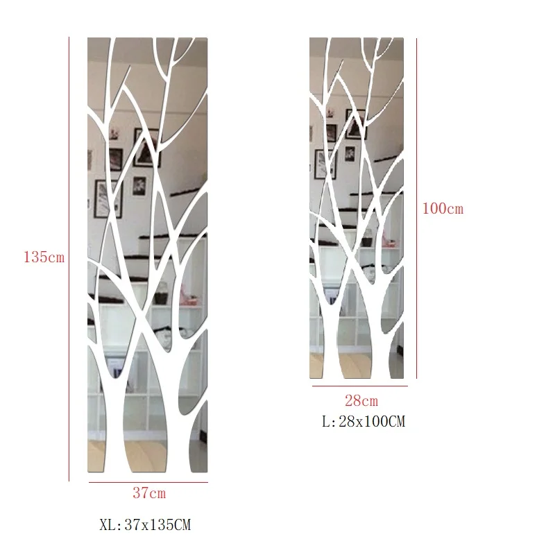 

21Pcs 3D Tree mirror stickers Home living room decoration DIY Waterproof acrylic Decal restaurant Mirror Surface Wall Sticker