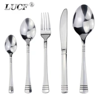 hot traditional elegant style stainless steel western dinnerware set mirror polish cutlery set silverware for kitchen restaurant