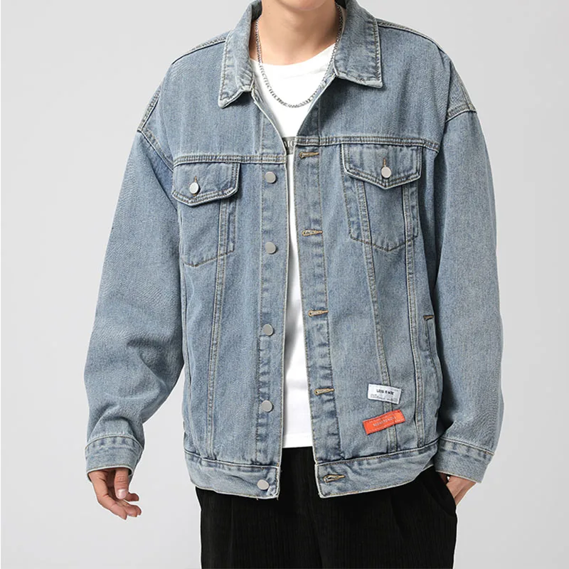 

Jackets Men's Fashion Denim Jeans Cotton Outsidewear Spring Autumn Korean Coats Jackets Streetwear Vintage Casual 2021 New Loose