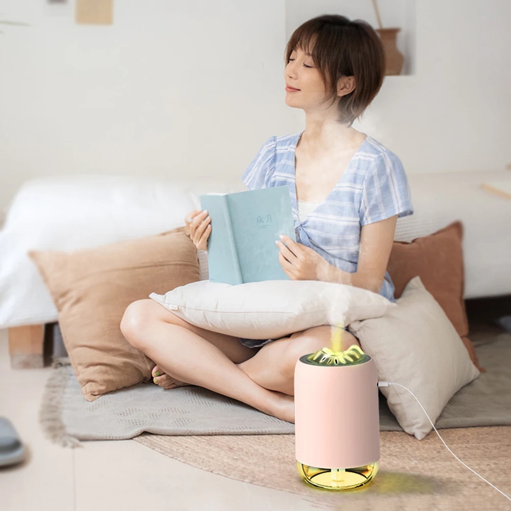 

260ml Mini Ultrasonic Air Humidifier USB Aroma Essential Oil Diffuser Creative Flame Lamp Mist Maker Humidificador For Car Home