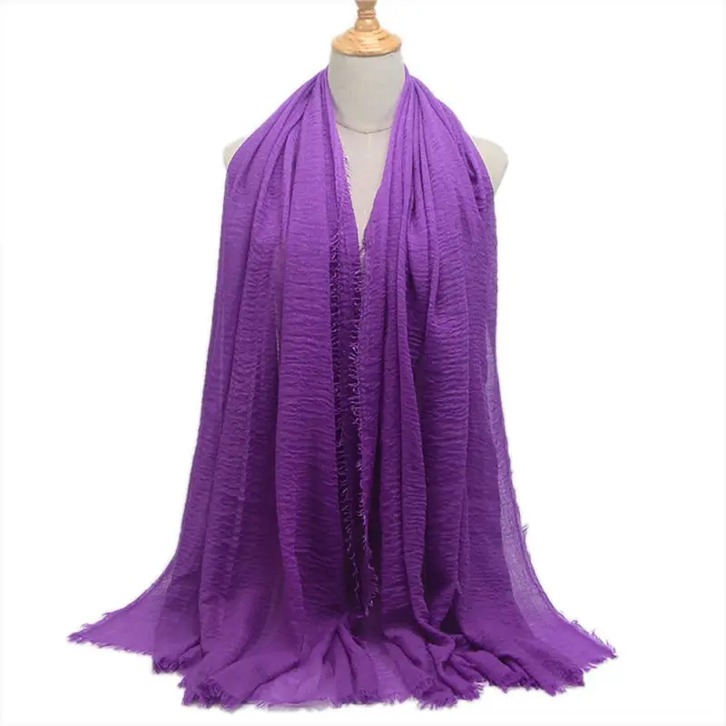 

90*180CM Women Hijabs Plain Hijabs Scarves Muslim Cotton Headscarf Female Muslim Head Scarf Hijab