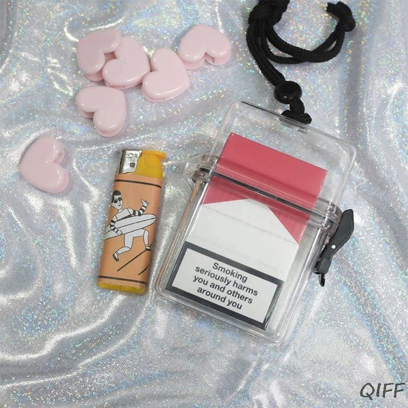 Прозрачный водонепроницаемый чехол для сигарет на шею портативный пластиковый